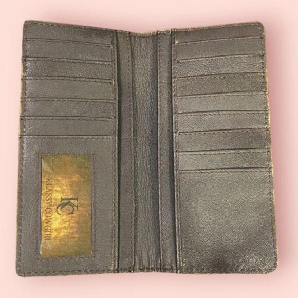 Men's or Women's Unisex Bifold Checkbook Wallet Cowhide and Leather - Picture 5 of 5